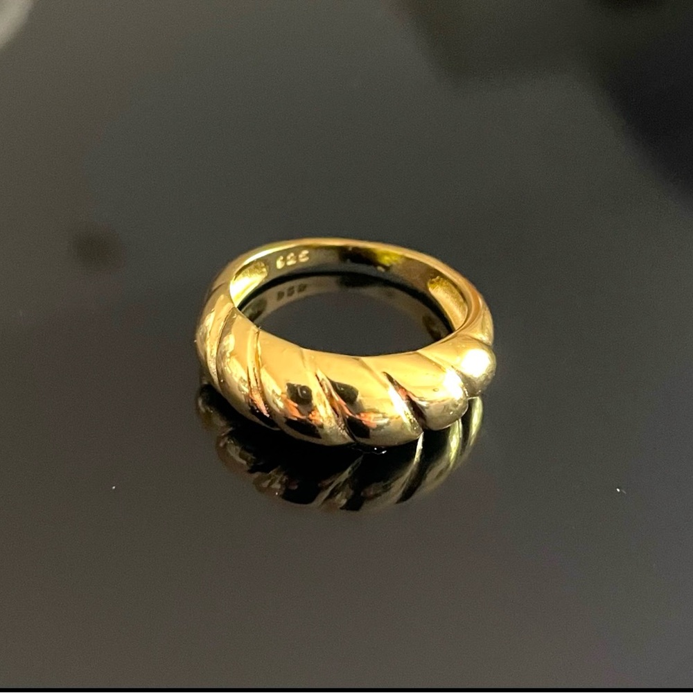 18k Gold plated Over 925 Sterling Silver Stamped Brand New size 7 - Picture 4 of 6